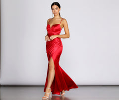 Jessica Satin Lace Up Gown