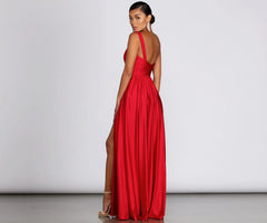Ellen Deep V Slit Gown