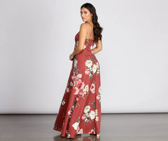Danya Scuba Floral A-Line Dress