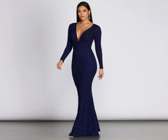 Graceann Open Back Glitter Dress