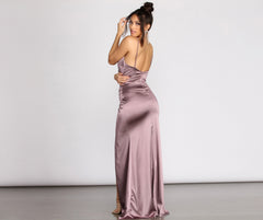 Julina Wrap Satin Dress