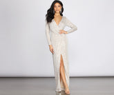 Bella Formal Sequin Wrap Dress