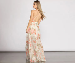 Tori Floral Chiffon A-Line Dress