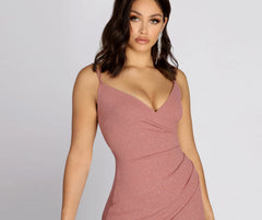 Stacia Glitter Crepe Formal Dress