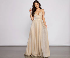 Natalie Sleeveless A-Line Mesh Formal Dress