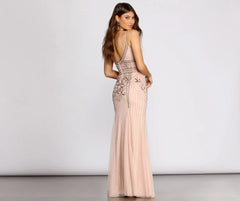Arianna Formal Beaded Sleeveless Dress
