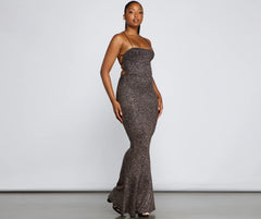 Jessica Glitter Knit Mermaid Dress