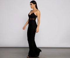 Sabrina Glitter Lace Mermaid Dress