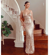 Liana Formal Sequin Scroll Mermaid Dress