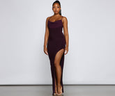 Inez Formal High Slit Ruched Dress