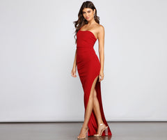Kinsley One-Shoulder High-Slit Dress