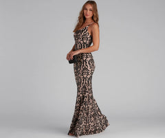Jasmine One-Shoulder Sequin Mermaid Dress