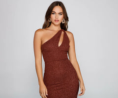 Daisy Formal One Shoulder Glitter Dress