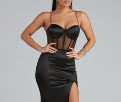 Amiah Formal High Slit Corset Dress