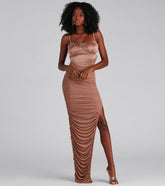 Myka Formal Square Neck Mesh Dress