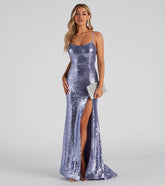 Lex Formal Sequin Open-Back Dress