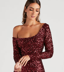 Wendy Sequin Off The Shoulder Dress