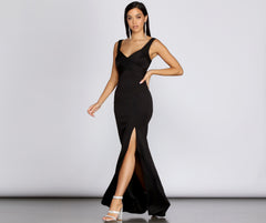 Eliza Formal Pleated Scuba Dress