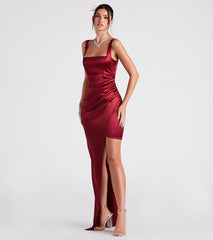 Callie High Slit Satin Formal Dress