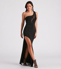 Jordan Rhinestone One-Shoulder Mermaid Dress