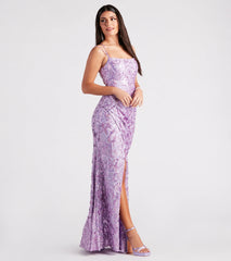 Violet Formal Glitter Sequin Mermaid Dress