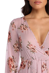Jennifer Floral Wrap Chiffon Dress