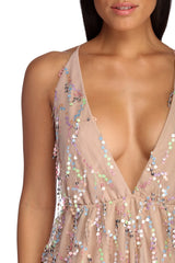 Marissa Formal Plunging Sequin Dress