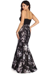 Kiki Formal Floral Satin Dress