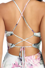 Jen Formal Floral Satin Dress