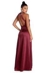 Jacqueline Formal Open Back Satin Dress