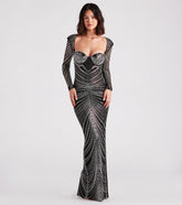 Raelynn Formal Rhinestone Bustier Long Dress