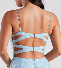 Jackie Formal Sequin Open Back Dress