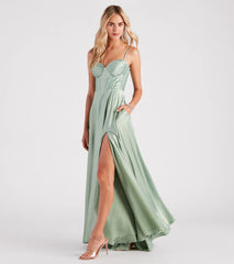 Lianne Satin Corset A-Line Formal Dress