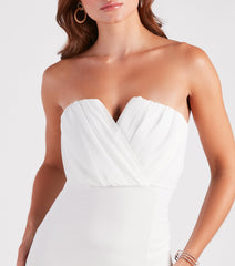 Larisa Formal Chiffon Strapless Crepe Dress