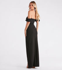 Glinda Formal Crepe Off The Shoulder Dress