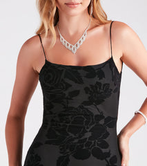 Ramona Formal Velvet Rose Strappy Mermaid Dress