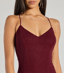 Sam Strappy Open Back Glitter Mermaid Dress