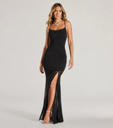 Iris Strappy Back Mermaid Glitter Mesh Formal Dress