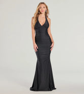 Denise Halter Tie-Back Mermaid Formal Dress