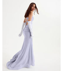 Leslie Lace-Up Mermaid Glitter Formal Dress