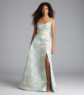 Lulabelle Lace-Up Slit A-Line Formal Dress