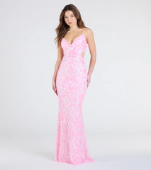 Yasmin Cutout Back Mermaid Sequin Formal Dress