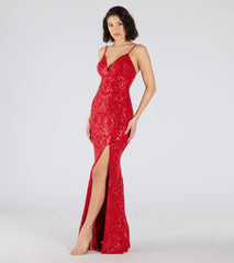 Cecelia Low Back Mermaid Sequin Formal Dress