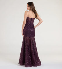 Amanza Corset Slit Mermaid Tulle Formal Dress