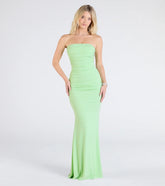 Mischka Strapless Mermaid Glitter Formal Dress
