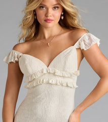 Romy Ruffle Tie-Back Mermaid Lace Formal Dress