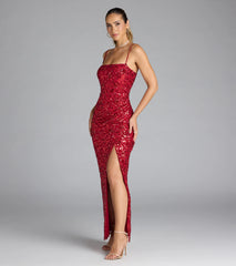 Jolie Sequin Slit Formal Dress