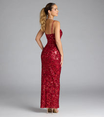 Jolie Sequin Slit Formal Dress