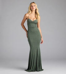 Liz Lace-Up Mermaid Glitter Formal Dress