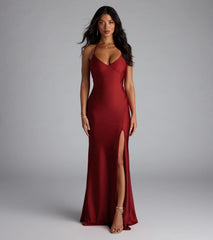 Becky V-Neck Tie-Back Slit Mermaid Dress